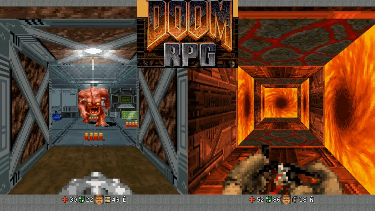 A screenshot from the PC port of Doom one rpg.